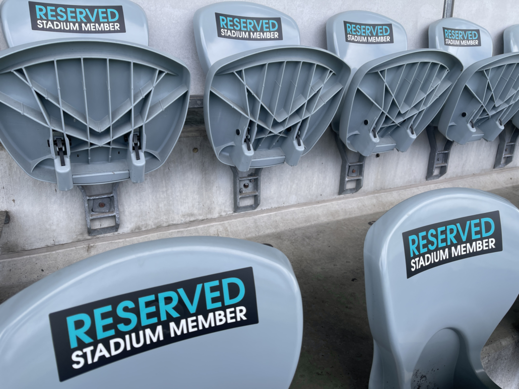 polytec Stadium seating map showing Member seating across bays 36 to 38 in the undercover upper level of the Western Grandstand